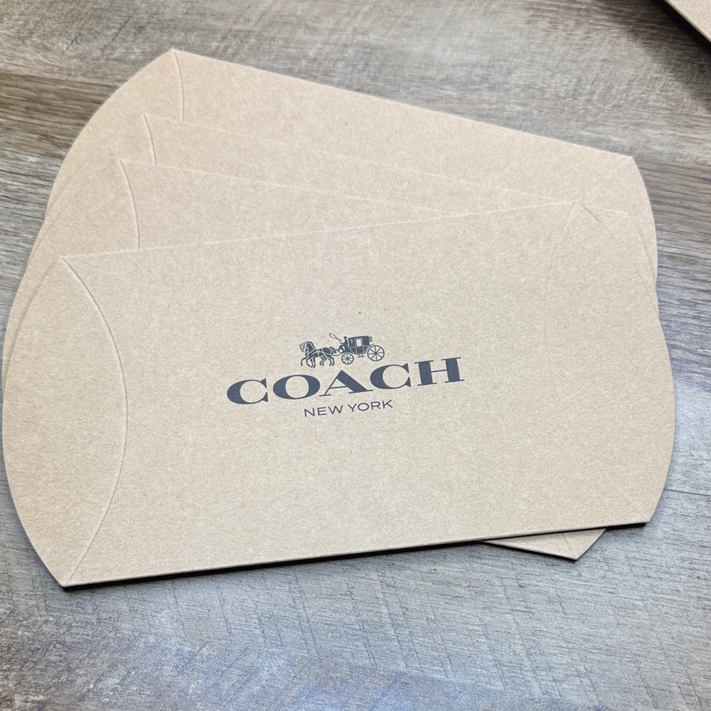 Set of 5 Coach Kraft Brown Pillow Gift Boxes for mini wallet 9.5”x5” - Picture 3 of 6